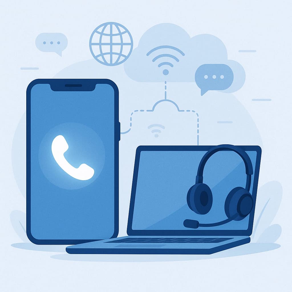 VoIP Number Illustration - Modern communication technology